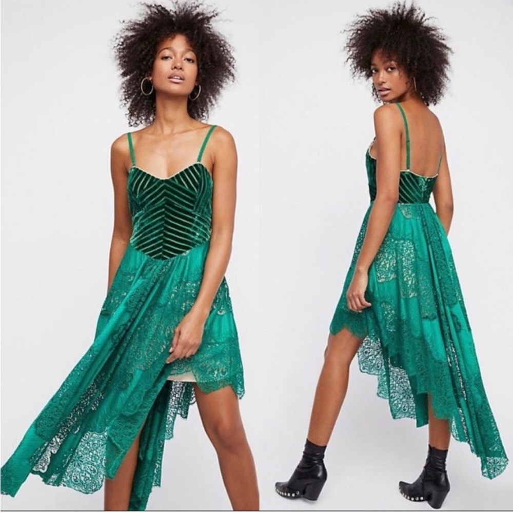 Free People Green Lace Fairy Dress